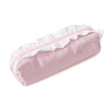 Makeup Bag Large Capacity Pencil Case Lace Ballet Style Pen Bag Bow Kawaii Stationery Organizer Girl Gifts
