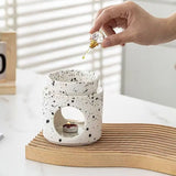 Popxstar  Detachable Ceramic Essential Oil Burners Waxes Melt Burner Warmer Tealight Candle Holder Home Tabletop Decoration Yoga Spa Gifts