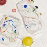 Popxstar Hand Made Glass Lovely Color Water Cup Gift Candy Color Dots Cup Drinking Utensils Decor Glass Cup Coffee Mug Cute Tumbler