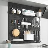 Popxstar DIY Pegboard Accessories Hanging Shelf Storage Hooks Wall Organizer No Punching Crafts Organization For Garage Kitchen Room