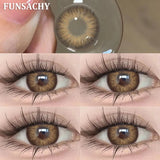 1 Pair Gray Color Contact Lenses Beautiful Pupils for Eyes Korea Fashion Brown Lenses Natural Softlens 0.00 Degree Lens