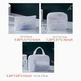 Popxstar  Minimalist Style Travel White EVA Mesh Cloth Cosmetic Bag Combination Bag Waterproof Toiletry Bag Travel Storage Makeup Bags