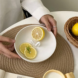 Popxstar 2Pcs/1Pc Ceramic Rabbit Ear Plate Cute Rabbit Ear Plate High-End Dinner Plate Fruit Plate Exquisite Girls Biscuit Plate Home Dessert Plate Suitable for Home Meal Party Dinner Plate Fruit Plate Gift