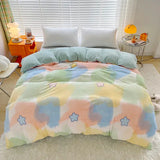 Popxstar  Milk Velvet Floral Duvet Cover, Ultra-Soft Cozy Warm Winter Reversible Plush Comforter Cover, 1 PC Botanical Flower Quilt Cover