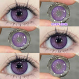 Popxstar  -1 Pair Myopia Fashion Lens Prescription Colored Contact Lenses Beauty Pupils Purple Eye Lenses Blue Eye Color Lenses