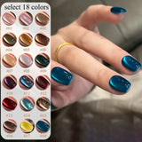 Autumn Winter Blue Black Red Glass Bead Crystal Cat Eye Gel Nail Polish New Whitening High Density Sparkling Nail