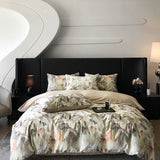 Popxstar  1000TC Egyptian Cotton Flowers Plant Prints Bedding Set Single Double Queen King Size Duvet cover Set Bed Sheet Pillowcases 4Pcs