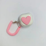 Cute Heart Case For Samsung Galaxy Buds FE/Buds2/Buds2 Pro Earphone Case For Galaxy Buds Live Transparent Flash with Pendant