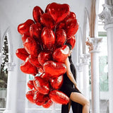 Popxstar 45pcs Valentine's Day I Love You Letter Red Heart Balloons Set,Love Balloons For Wedding Birthday Party Decoration, Valentine's
