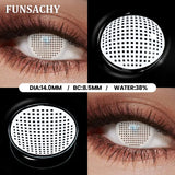 Popxstar  1 Pair Red Cosplay Witch Contact Lenses Halloween Black White Makeup Lens Crazy Party Role Playing Eye Contacts Lens