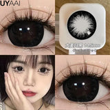 Popxstar 15mm Big Diameter Black Lenses 14.5mm Lenses  Colored Contact Lenses for Eyes Big Eye Lenses Natural Look Lenses