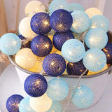 Popxstar Battery Colorfull Cotton Garland 4cm LED Balls Christmas String Holiday Lights for Home Decoration Wedding Fairy Bedroom Decor