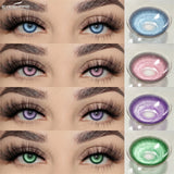 New Red Lenses Halloween Colored Contact Lenses Cosplay Pink Eyes Lens Anime Eyes Blue Green Makeup Contact Purple Lens