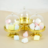 Popxstar 8/4pcs Clear Mini Candy Dessert Holder Cupcake Display Stand Plate with Lid Wedding Birthday Party Decor Supply Baby Shower Box