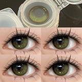 Popxstar  Two pieces Color Contact Lens CompanionFor Eye Use Lenses Green Blue Color Cosmetics Student Accessories Soft Lens Natural Anime