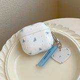 Popxstar  INS Niche Point Bowknot Peach Heart Pendant Cute Silicone Earphone Case For AirPods Pro 2 3 4 Soft Cover Shockproof Non-slip