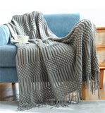 Popxstar  Summer Blanket for Bed Sofa Knitted Blanket With Tassel Nap Blankets Air Conditioning Blanket Soft Throw Blanket Bed Sheet Cover