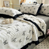 Popxstar  Washed cotton air conditioner quilt four-piece summer cool quilt thin double summer quilt core machine washable