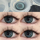 Popxstar  2pcs High Quality Color Contact Lenses for Eyes with Diopter Myopia Eyes Soft Blue Lens Beauty Pupil Yearly Use Fast Shipping
