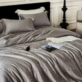Popxstar  Nordic Silk Bedding Set 4pcs Luxury Lyocell Duvet Cover Set Flat Sheets Set 2 Pillowcases Twin Double Queen Size Bed Linen Set