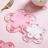 Popxstar tablescape ideas Kawaii Japan Cherry Blossom Coaster Tea Cup Mat Sakura Coaster Insulation Table Mats for Tea Milk Mug Drink Cup Coasters 1PC Mat