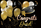 Popxstar Graduation Backdrop Congrats Gold Class of Grad Photocall Decoration Photography Background Photo Banner