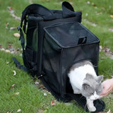 Cat Bag Outdoor Portable Cat Backpack, Foldable Small Dog And Cat Outdoor Bag Expandable Double Shoulder Pet Backpack