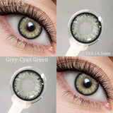 1pair New Style Grey-Cyan Series Natural Colored Contact Lenses for Eye Grey Pupils Lens Beauty Brown Contacts Green Lens