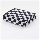 Popxstar Vintage Plaid Bath Towel Checkerboard Hand Towel Absorbent Face Bathroom Home Hotel Outdoor Comfortable Towels Kawaii
