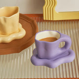 Popxstar Ceramic Mug with Saucer Coffee Cups and Saucers Home Office Tea Cup Coffee Cups Korean Mug Ceramic Plate