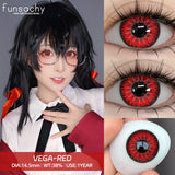 Popxstar  1Pair Cosplay Colored Contact Lenses for Eyes Halloween Lenses Red Eye Contacts Black Lenses Yearly Anime Cosplay Lens