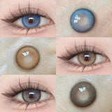 Popxstar  Fashion Colored Cryptoglasses with Diopter Prescription Myopic Lens for Eye Use 1pair/2pcs Korean Student Use Lens Used Annually