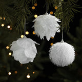 Popxstar 1PCS 8cm White Christmas Ball Christmas Tree Hanging Pendant Flower Foam Snow Balll for Home Xmas Decoration New Year