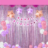 Popxstar  1pc 1*2M laser pink Party Backdrop Curtains Glitter Tinsel Fringe Foil Curtain Birthday Wedding Decoration Adult Anniversary Dec