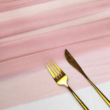 Popxstar Chiffon Table Runner Sheer Fabric Silk for Boho Sheer Fabric Wedding Arch Overlay Draping Decoration Birthday Party Table Decor