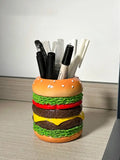 Popxstar Hamburger Pen Holder Pencil Holder for Desk Hamburger Handmade Pencil Holder Bedroom Desk Organizers Desk Accessories Decoration