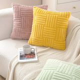 Popxstar  Solid color Shu cotton lint sofa throw pillow Modern simple living room sofa pillow Model room decorative bedside cushion