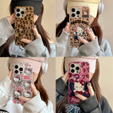 Popxstar  Y2k Sanrios Leopard Hellokitty Phone Case For iPhone 13 11 12 16 15 14 17 Pro Max XS MAX X XR Plus 8 7 MINI Y2K Shockproof Cover