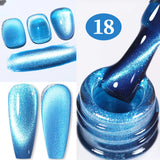 Popxstar 10ml Rainbow Purple Water Light Cat Magnetic Gel Nail Polish Shining Sliver-light Holographics Semi Permanent UV Gel