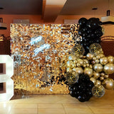Popxstar 140 Pieces of Black and Gold Balloon Wreath Arch Set. Black and Gold. Colorful Confetti Latex Balloon Anniversary Party Decorati