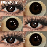1 Pair Brown Color Contact Lenses Natural Eye Contacts Blue Colored Soft Lens Yearly Use Women Makeup Cosmetic Lenses