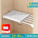 Popxstar NEW Adjustable Closet Organizer Kitchen Storage Shelves Space Saving Wardrobe Wall Mounted Rack Home Appliance Cabinet Holder1pc