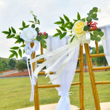 Popxstar  6pcs Wedding Party Decorative Chair Back Flowers, Outdoor Garden Artificial Flowers, Home Decorative Rose Fake Flowers