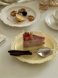 Popxstar French Relief Ceramic Plate Vintage Ceramic Dishes High-end Dining Dishes Dessert Western Cuisine Plate Serving Plates Tableware