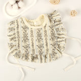 Popxstar 100% Cotton 4-Layer Gauze Retro Lace Ruffle Vest Bib For Boys And Girls Baby Bib Waterproof Baby Bib Baby Vest Bib