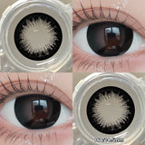 Popxstar  -With 1bottle Lens Liquid Lens Solution 2pcs Myopia Colored Contact Lenses for Eyes Big Black Lens Brown Beauty Pupils