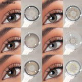 Popxstar 1 Pair Natural Colored Contact Lenses for Eyes Natural Look Brown Eye Lenses Gray Contact Korean Lenses