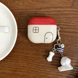 Simple Strips House Pattern Shockproof Earphone Case For AirPods 1 2 3 4 Pro Pro2 Protective Earphone Case Cover with Pendant