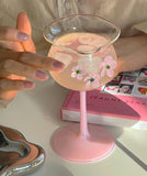 Popxstar  Flower Mug Cocktail Glass Milk Coffee Cup Crystal Cocktail Champagne Coupes Wine Glass Home Party Juice Drinking Glasses