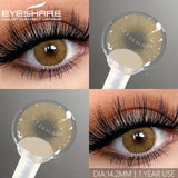 Popxstar Myopia Lenses 1 Pair Colored Contact Lenses with Degree Natural Eye Contacts Brown Lenses Gray Pupils Yearly Disposable